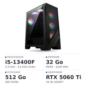 PC Gamer UltraPC Core i5 13400F/512GB SSD/32GB/RTX5060 Ti 16GB