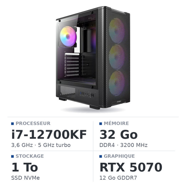 PC Gamer UltraPC Core i7 12700KF/1TB SSD/32GB/RTX5070
