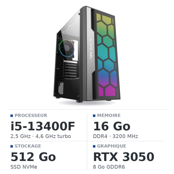 PC Gamer UltraPC Intel Core i5 13400F/512GB SSD/16GB/RTX3050 8GB