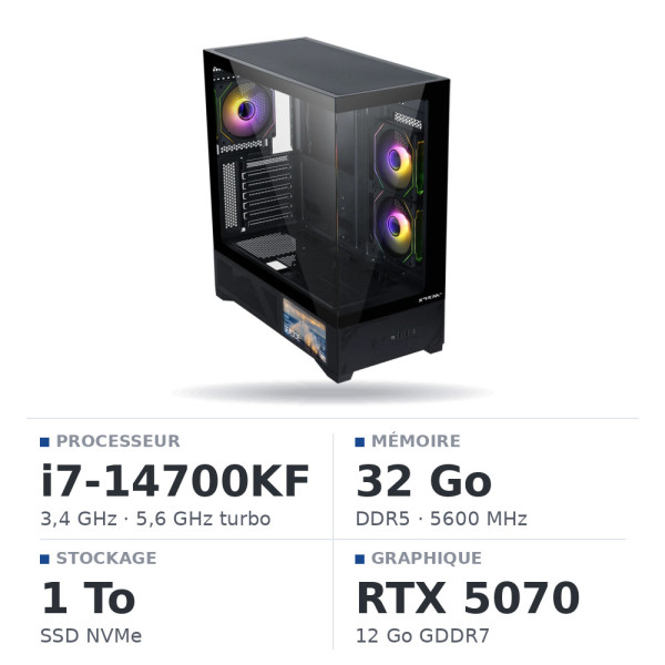 PC Gamer Ultrapc Intel Core i7 14700KF/1TB SSD/32GB DDR5/RTX5070