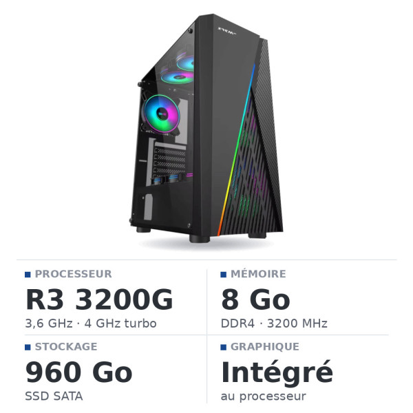 PC Gamer UltraPC Ryzen 3 3200G/960GB SSD/8GB/Radeon Vega8