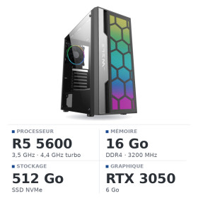 PC Gamer UltraPC Ryzen 5 5600/16GB/512GB SSD/RTX3050 6GB