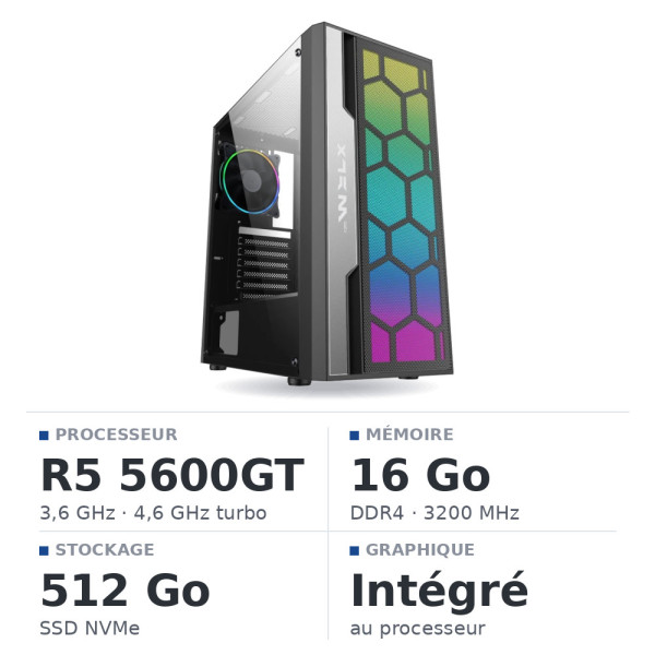 PC Gamer UltraPC Ryzen 5 5600GT/512GB SSD/16GB/Radeon Vega7