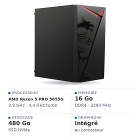 PC Gamer UltraPC Ryzen 5 5655G/480GB SSD/16GB/Radeon Vega7