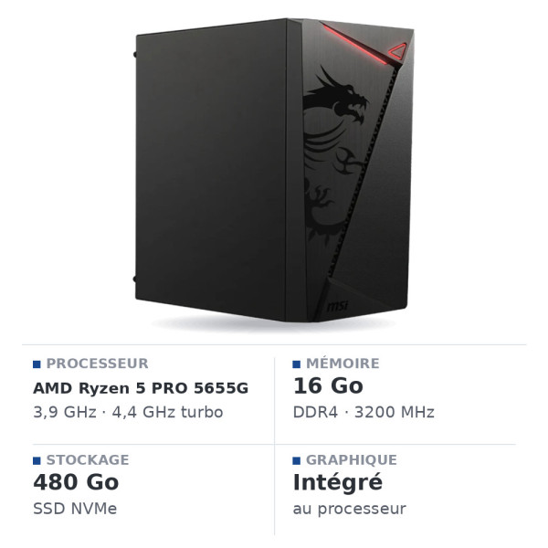 PC Gamer UltraPC Ryzen 5 5655G/480GB SSD/16GB/Radeon Vega7