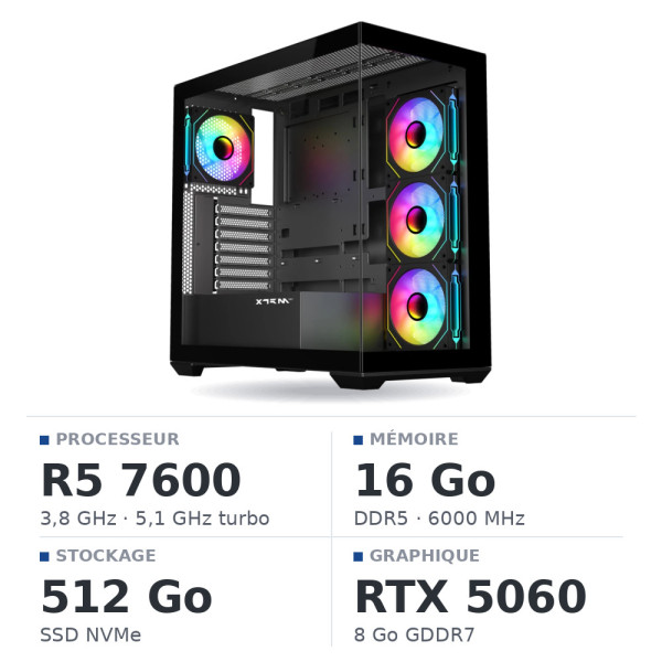PC Gamer UltraPC Ryzen 5 7600/16GB DDR5/512GB SSD/RTX5060