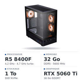 PC Gamer UltraPC Ryzen 5 8400F/1TB SSD/32GB DDR5/RTX5060Ti 16GB