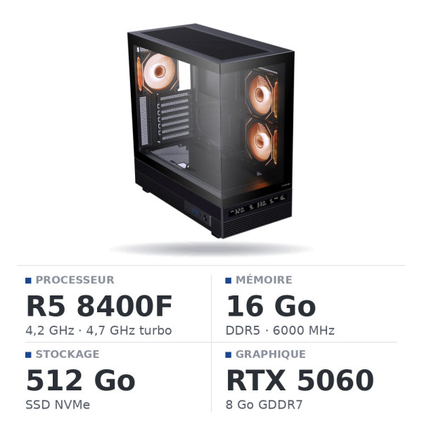 PC Gamer UltraPC Ryzen 5 8400F/512GB SSD/16GB DDR5/RTX5060