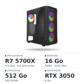 PC Gamer UltraPC Ryzen 7 5700X/512GB SSD/16GB/RTX3050 6GB