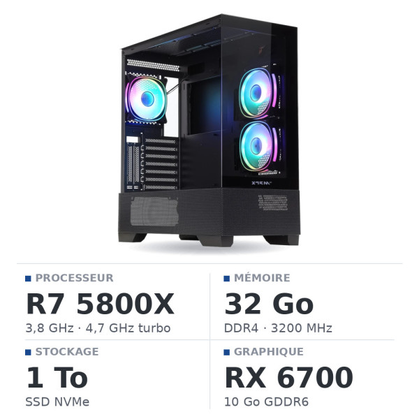 PC Gamer UltraPC Ryzen 7 5800X/32GB/1TB SSD/RX6700 10GB