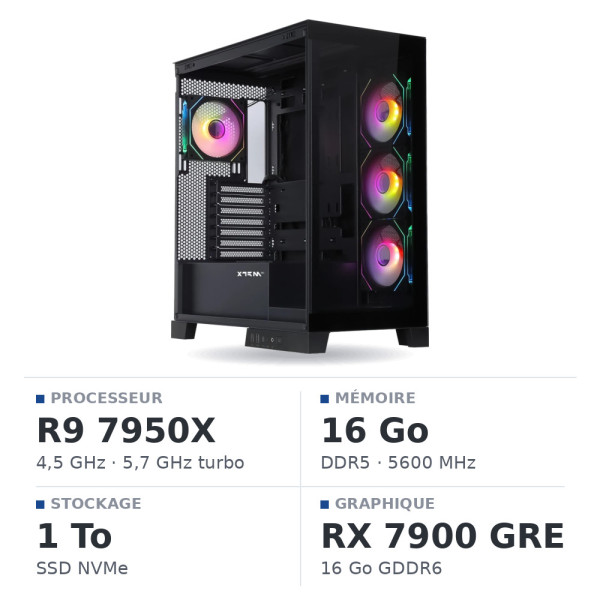 PC Gamer UltraPC Ryzen 9 7950X/1TB SSD/16GB DDR5/RX7900 16GB