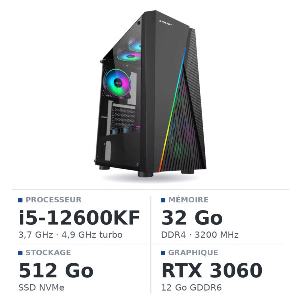 PC Gamer UltraPC Core i5 12600KF/512GB SSD/32GB/RTX3060