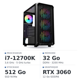 PC Gamer UltraPC Intel Core i7 12700K/512GB SSD/32GB DDR4/RTX3060 12GB