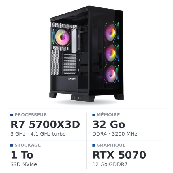 PC Gamer UltraPC Ryzen 7 5700X3D/1TB SSD/32GB/RTX5070
