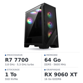 PC Gamer UltraPC Ryzen 7 7700/1TB SSD/64GB DDR5/RX9060XT 16G