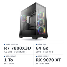 PC Gamer UltraPC Ryzen 7 7800X3D/1TB SSD/64GB DDR5/RX9070XT