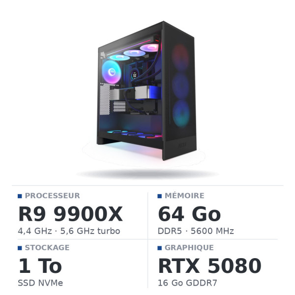 PC Gamer UltraPC Ryzen 9 9900X/1TB SSD/64GB DDR5/RTX5080