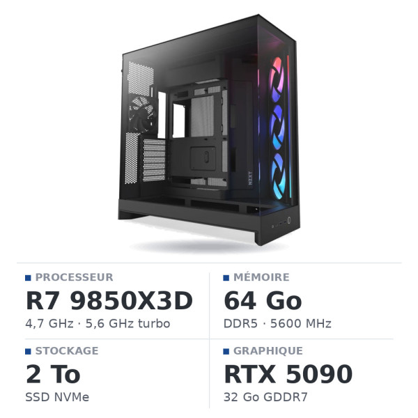 PC Gamer UltraPC Ryzen 7 9850X3D/2TB SSD/64GB DDR5/RTX5090