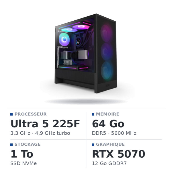 PC Gamer UltraPC Ultra 5 225F/1TB SSD/64GB/RTX5070