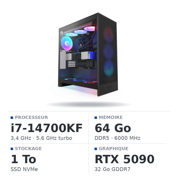 PC Gamer Ultrapc Intel Core i7 14700KF/1TB SSD/64GB DDR5/RTX5090