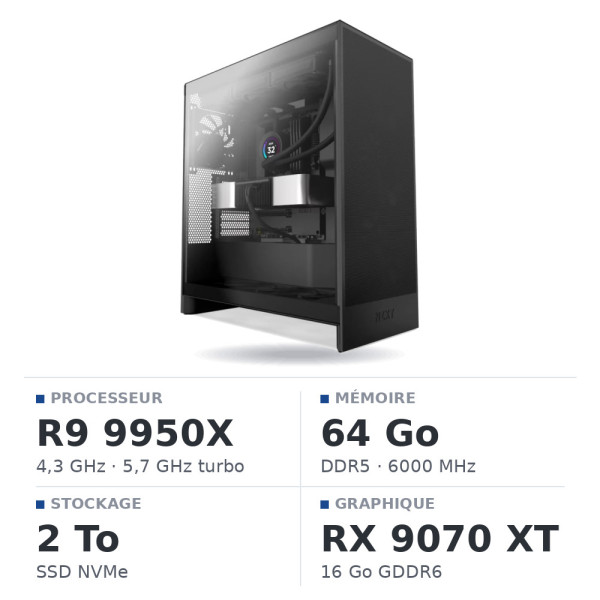 PC Gamer Ultrapc Ryzen 9 9950X/2TB SSD/64GB DDR5/RX9070XT