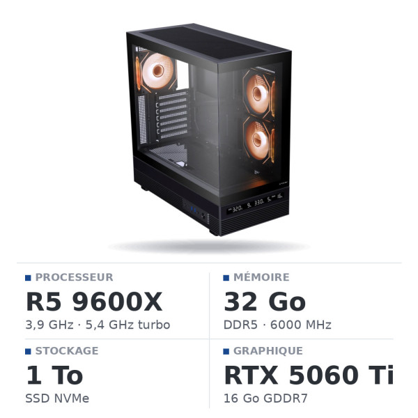 PC Gamer UltraPC Ryzen 5 9600X/32GB DDR5/1TB SSD/RTX5060TI 16GB