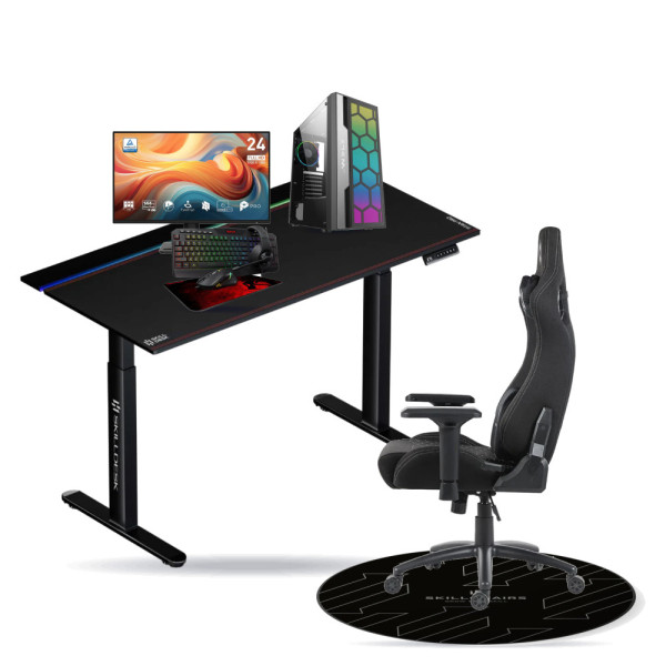 SETUP Complet Ryzen 5 5600 RTX3050 8Go + MP243 E14 24" + S101-BA-3 + Fauteuil Slayer + Bureau NEXUS + Tapis