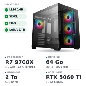 PC PRO UltraPC IA Essentiel Ryzen 7 9700X/64GB/2TB SSD/RTX 5060 Ti 16GB