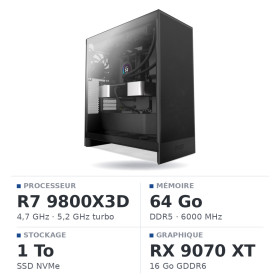 PC Gamer UltraPC Ryzen 7 9800X3D/1TB SSD/64GB DDR5/RX9070XT
