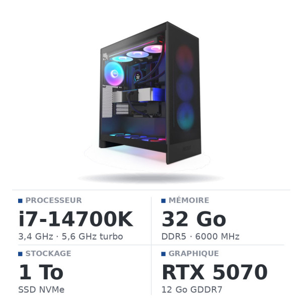 PC Gamer i7 14700K/1TB SSD/32GB DDR5/RTX5070