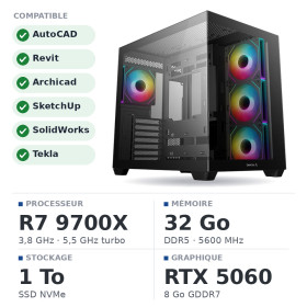 PC PRO UltraPC Architecture Essentiel Ryzen 7 9700X/32GB/1TB SSD/RTX 5060 8GB