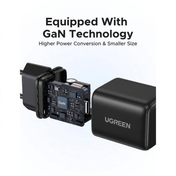 Ugreen Chargeur X513 USB-C 30W GaN Noir (65007)
