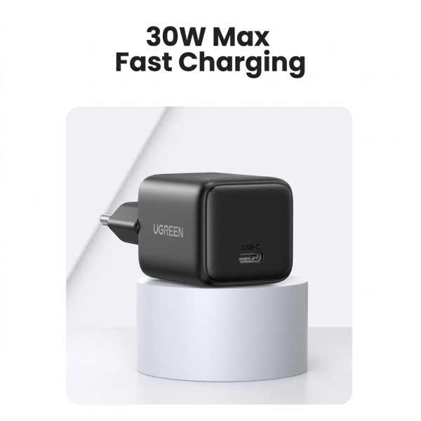 Ugreen Chargeur X513 USB-C 30W GaN Noir (65007)