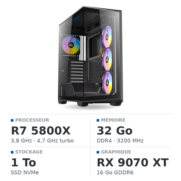PC Gamer UltraPC Ryzen 7 5800X/32GB/1TB SSD/RX9070 XT