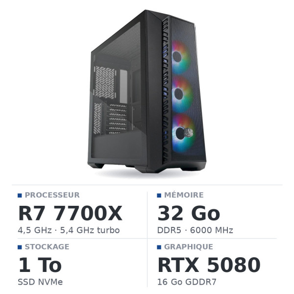 PC Gamer UltraPC Ryzen 7 7700X/1TB SSD/32GB DDR5/RTX5080
