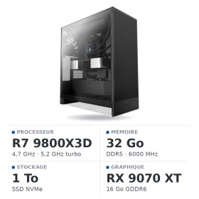 PC Gamer UltraPC Ryzen 7 9800X3D/1TB SSD/32GB DDR5/RX9070XT