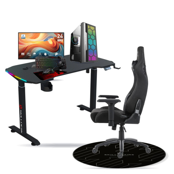 SETUP Complet UltraPC R5 5500 RTX3050 8GB + MP243 E14 24" 144Hz + S101-BA-3 + Fauteuil Slayer + Bureau NEXUS + Tapis