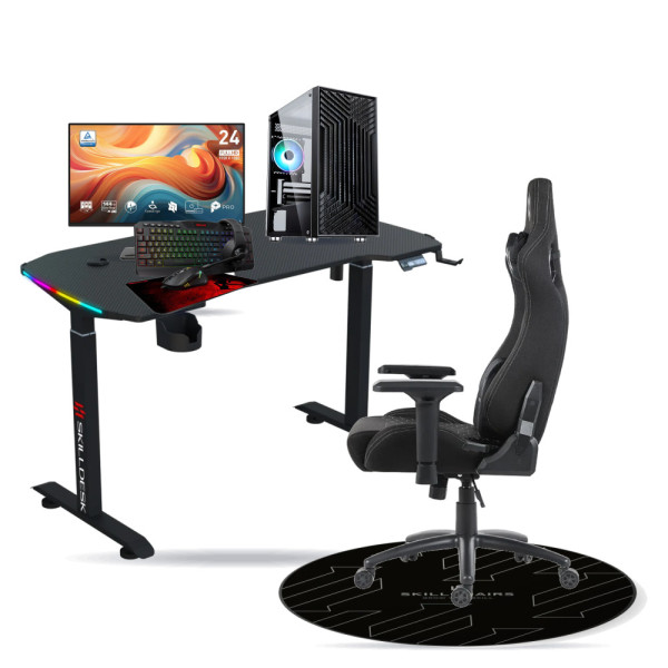 SETUP Complet Ryzen 5 5600X/16Go/512Go SSD/RTX3050 8Go + 24" 144Hz + S101-BA-3 + Fauteuil Slayer + Bureau NEXUS + Tapis