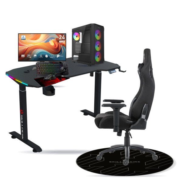SETUP Complet Intel Core i5 14400F/512GB SSD/16GB/RTX3060 12GB + 24" 144Hz + S101-BA-3 + Fauteuil Slayer + Bureau NEXUS + Tapis