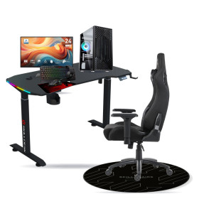 SETUP Complet Ryzen 5 5600X/16Go/512Go SSD/RTX3050 8Go + 24" 144Hz + S101-BA-3 + Fauteuil Slayer + Bureau NEXUS + Tapis