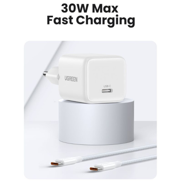 Ugreen Chargeur X513 USB-C 30W GaN Blanc (65009)