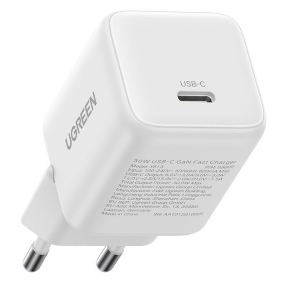 Ugreen Chargeur X513 USB-C 30W GaN Blanc (65009)