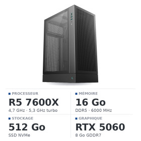 PC Gamer UltraPC Ryzen 5 7600X/16GB DDR5/512GB SSD/RTX5060