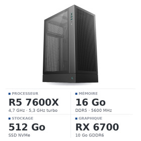 PC Gamer UltraPC Ryzen 5 7600X/16GB DDR5/512GB SSD/RX6700