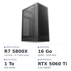 PC Gamer Ultrapc Ryzen 7 5800X/16GB/1TB SSD/RTX5060Ti 8G