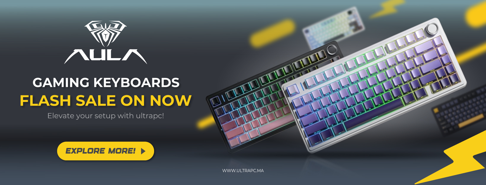 AULA FLASH SALE GAMING KEYBOARDS BANNER, AULA, FLASH SALE, ULTRAPC.MA, BANNER
