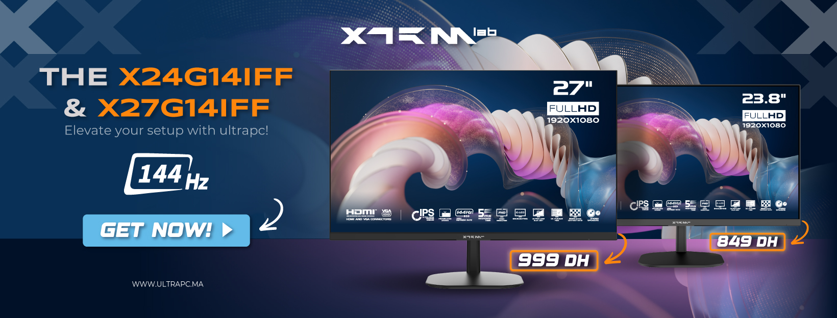 XTRMLAB-X24G14IFF-&-X27G14IFF-MONITORS-BANNER, XTRMLAB, ULTRAPC.PC, BANNER