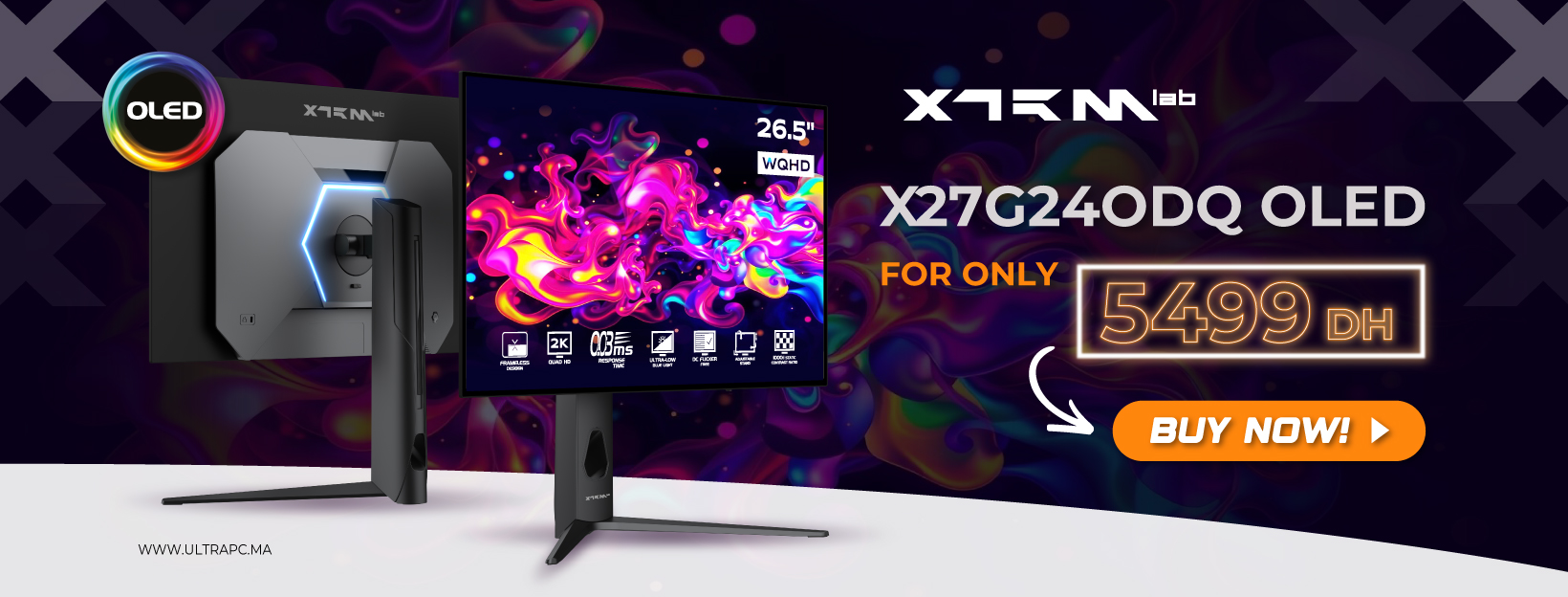 XTRMLAB-X27G24ODQ-OLED-BANNER, XTRMLAB, ULTRAPC.MA, BANNER