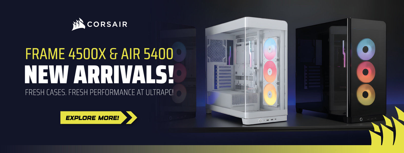 CORSAIR PC CASES AIR 5400 & FRAME 4500X BANNER, CORSAIR, ULTRAPC.MA