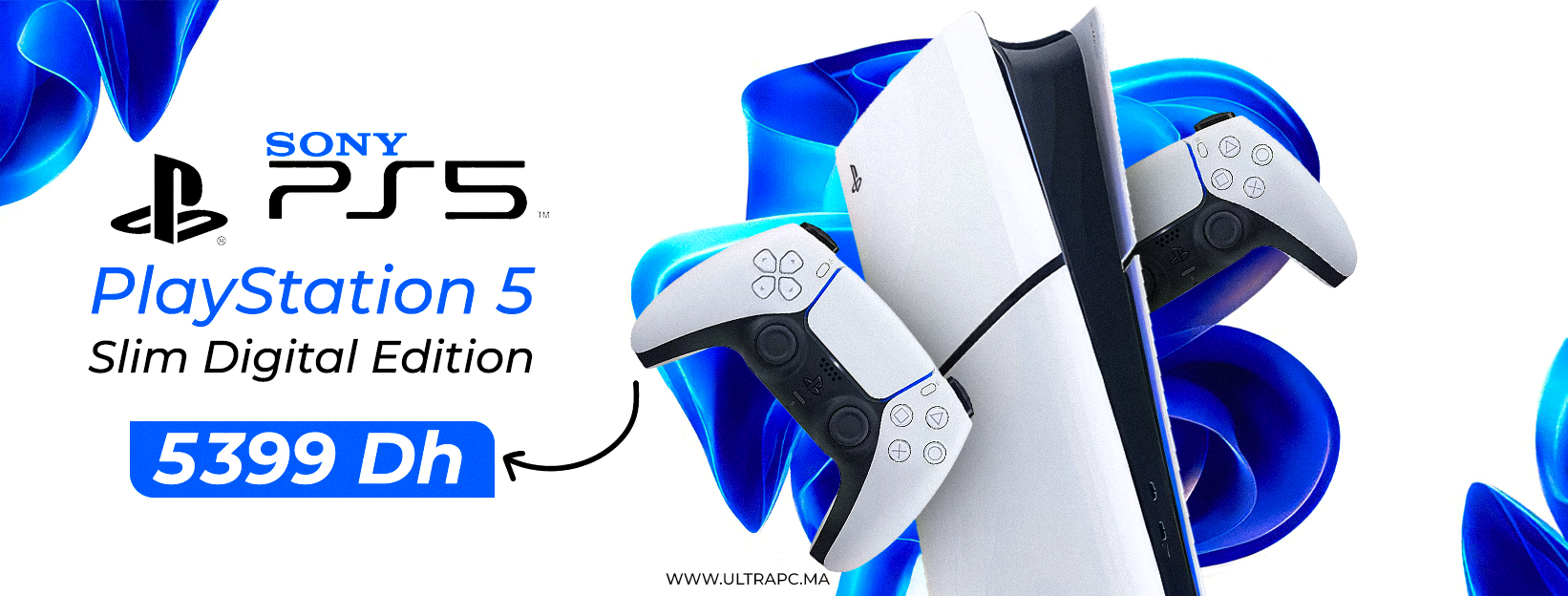 PlayStation 5 Slim Digital Edition, PS5 Slim Digital, PS5 Slim Maroc, PlayStation 5 Digital Maroc, PS5 Slim prix Maroc, acheter PS5 Slim Maroc, console PS5 Slim Digital, Sony PlayStation 5 Slim, PS5 Digital Edition prix Maroc, console gaming Sony Maroc, P